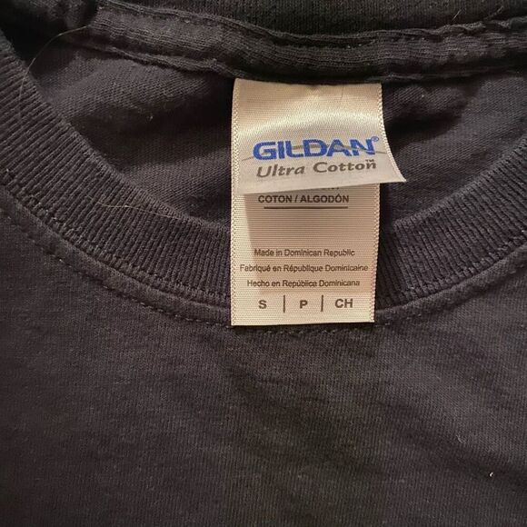 Gilden men S 100% cotton short sleeve Crewneck ball cannon t-shirt black - Picture 3 of 6